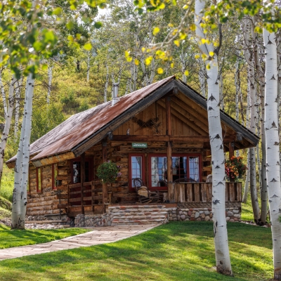 The Compromise cabin is cozy hideaway for two at The Home Ranch in Colorado.