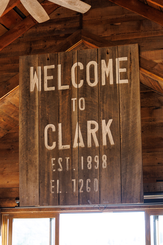 A welcome sign at The Home Ranch in Clark, Colorado.