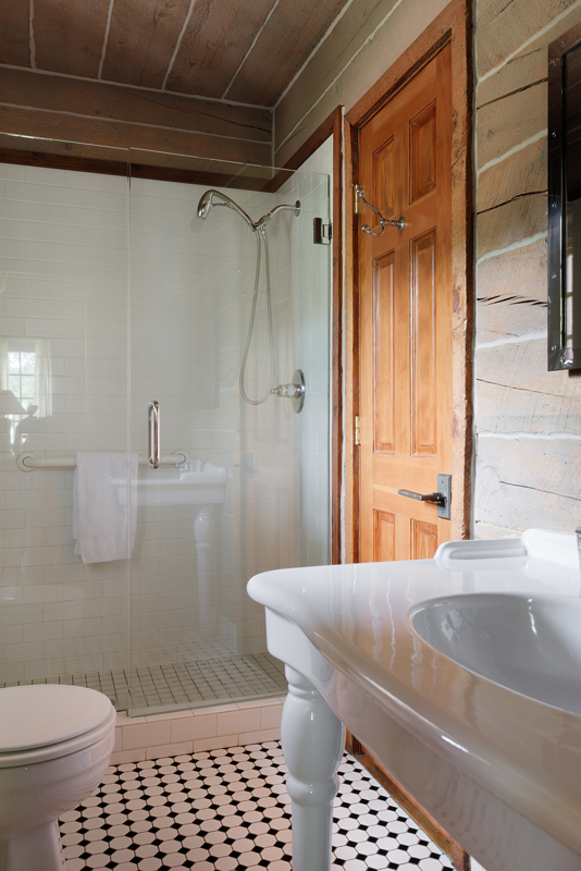 The bathroom amenities of the Kanga guest cabin at The Home Ranch in Colorado.