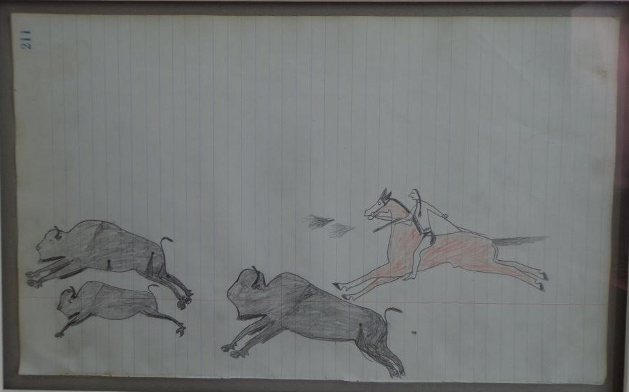 Sioux artist hunting scene