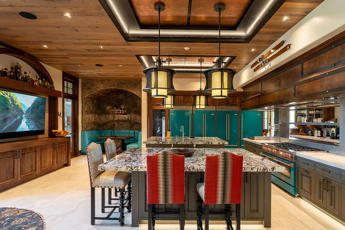 Luxury kitchen of The Lodge, a two-room suite at The Home Ranch in Colorado.