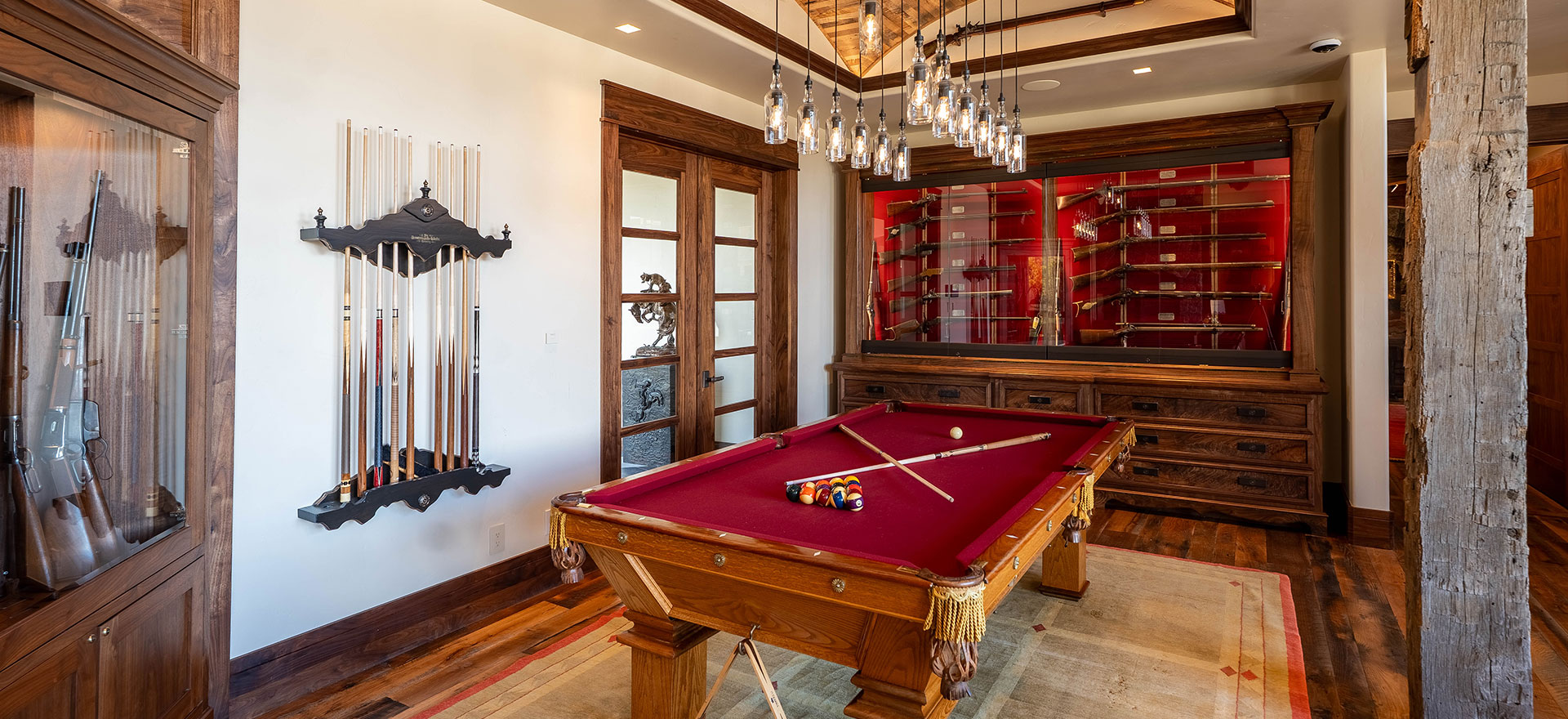 Game room at The Lodge, a two-room suite at The Home Ranch in Colorado.