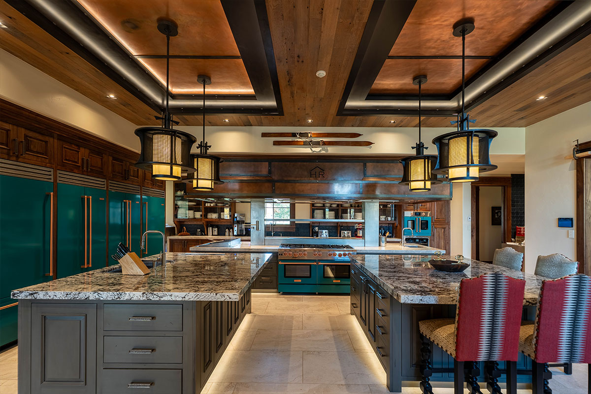 Luxury kitchen of The Lodge, a two-room suite at The Home Ranch in Colorado.
