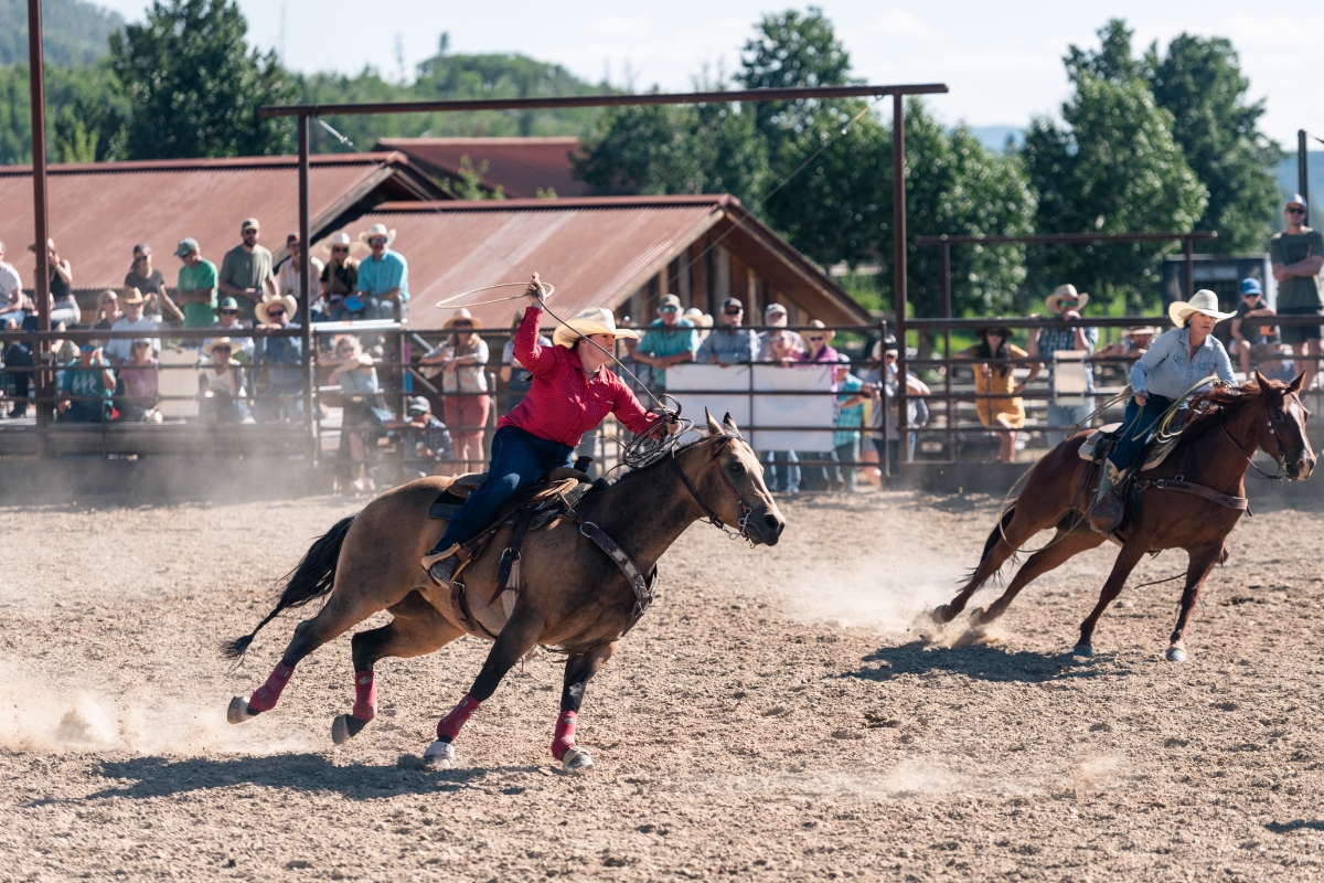 Women's Rodeo roping event at The Home Ranch