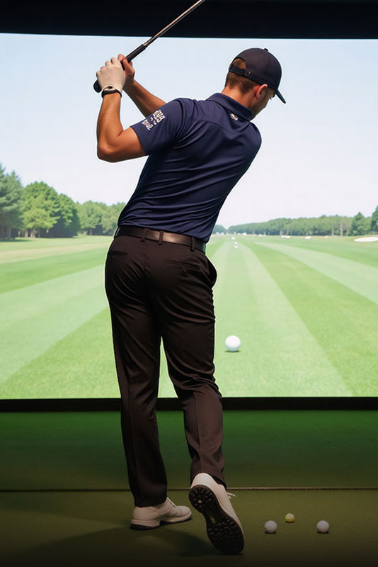 Golf simulator room at The Home Ranch in Colorado.