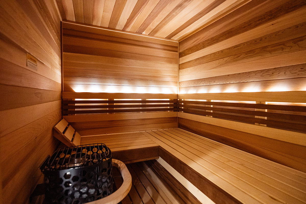 Sauna room at The Home Ranch in Colorado.